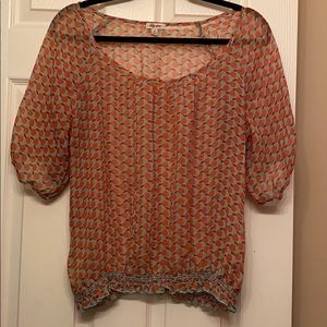 Sheer apple print shirt